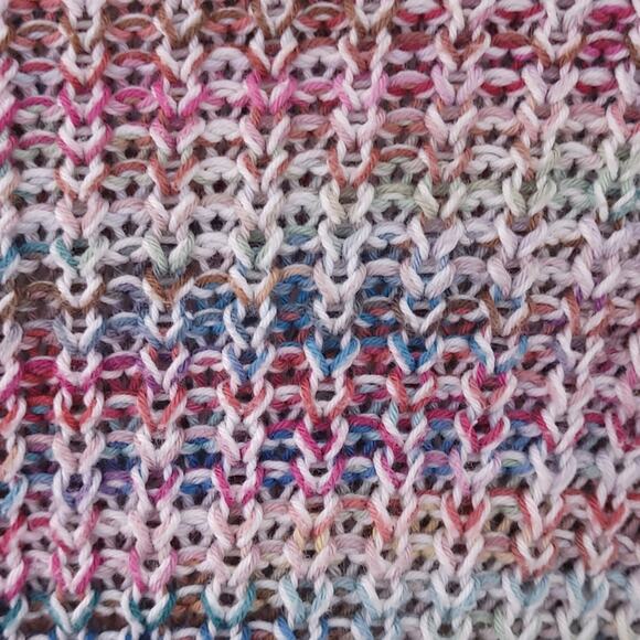 Peruvian Connection Pullover Sweater Large, Cotton, Chunky Rib Knit, Multicolor - Picture 5 of 7